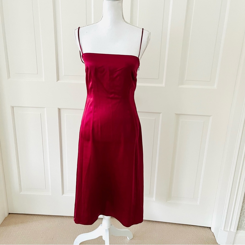 Alberta Ferretti magenta red velvet and tulle dress 6 - Picture 10 of 16